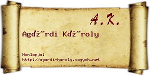 Agárdi Károly névjegykártya