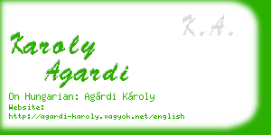 karoly agardi business card