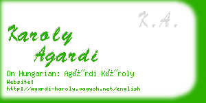 karoly agardi business card